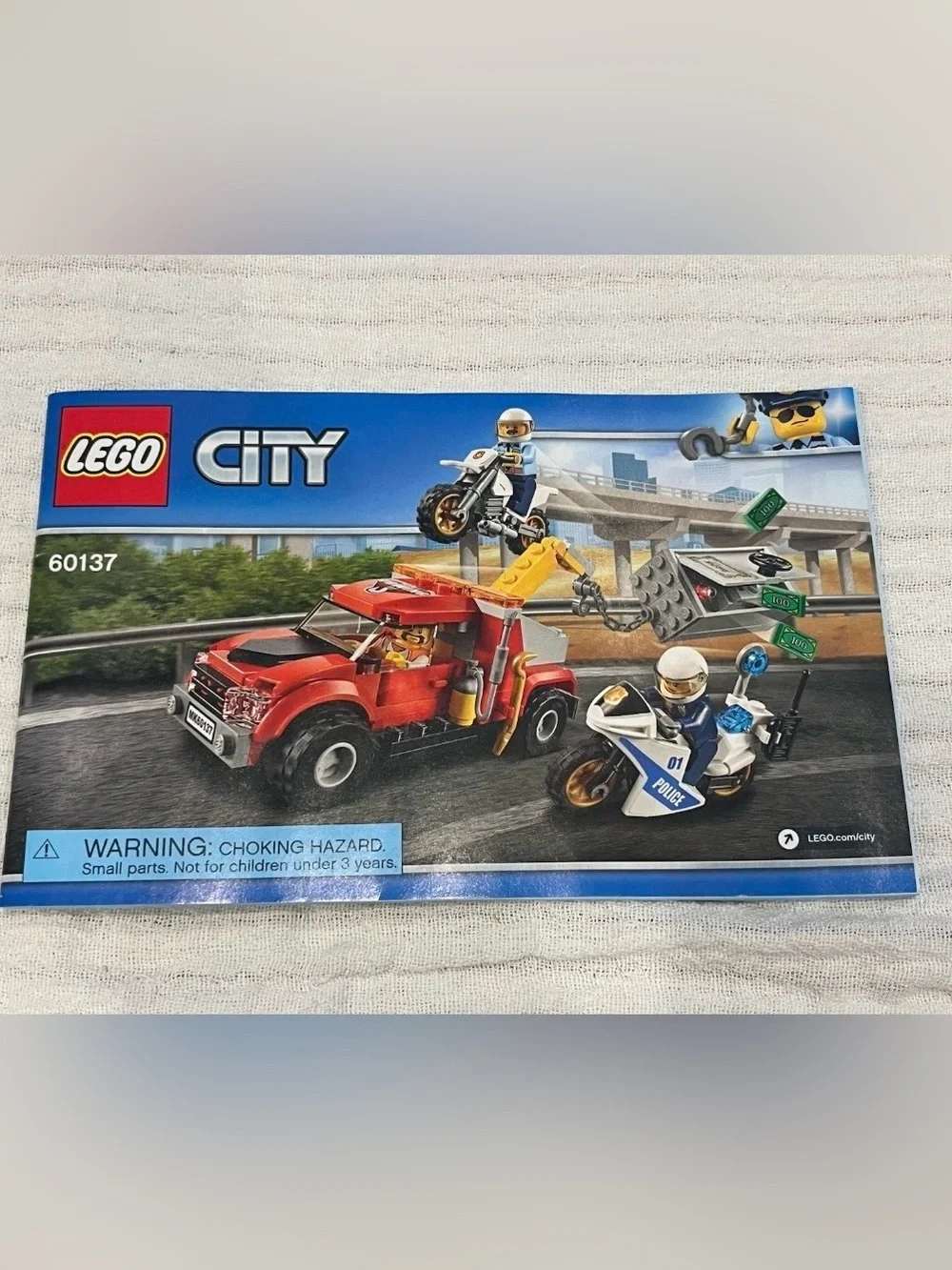 Lego City 60137 Tow Truck Motorbike Police 100% Complete